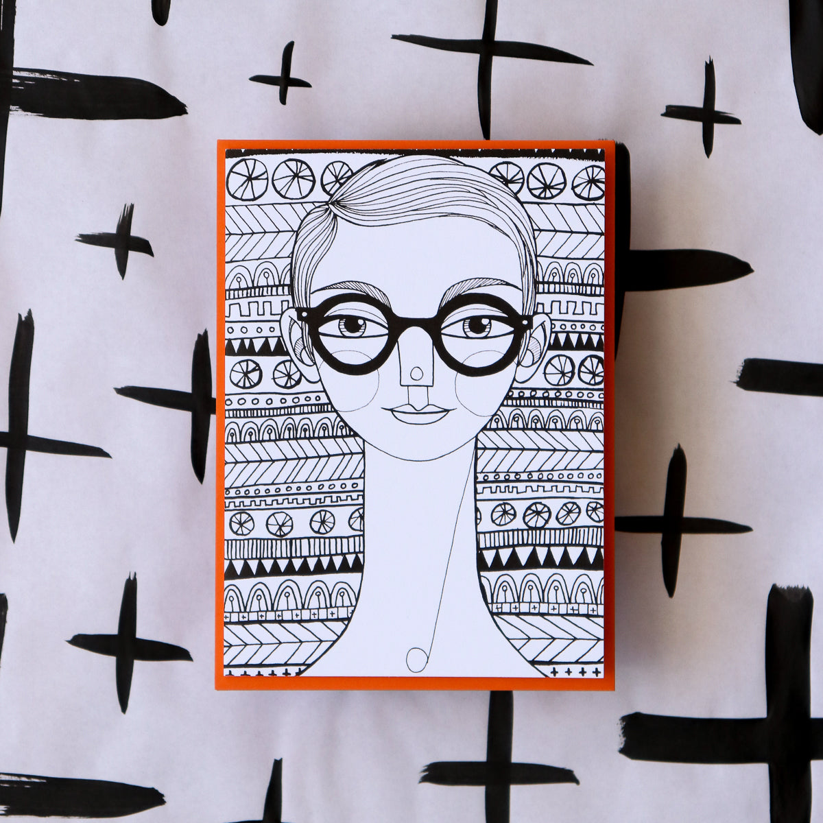Glasses Girl Greeting Card 4-pack