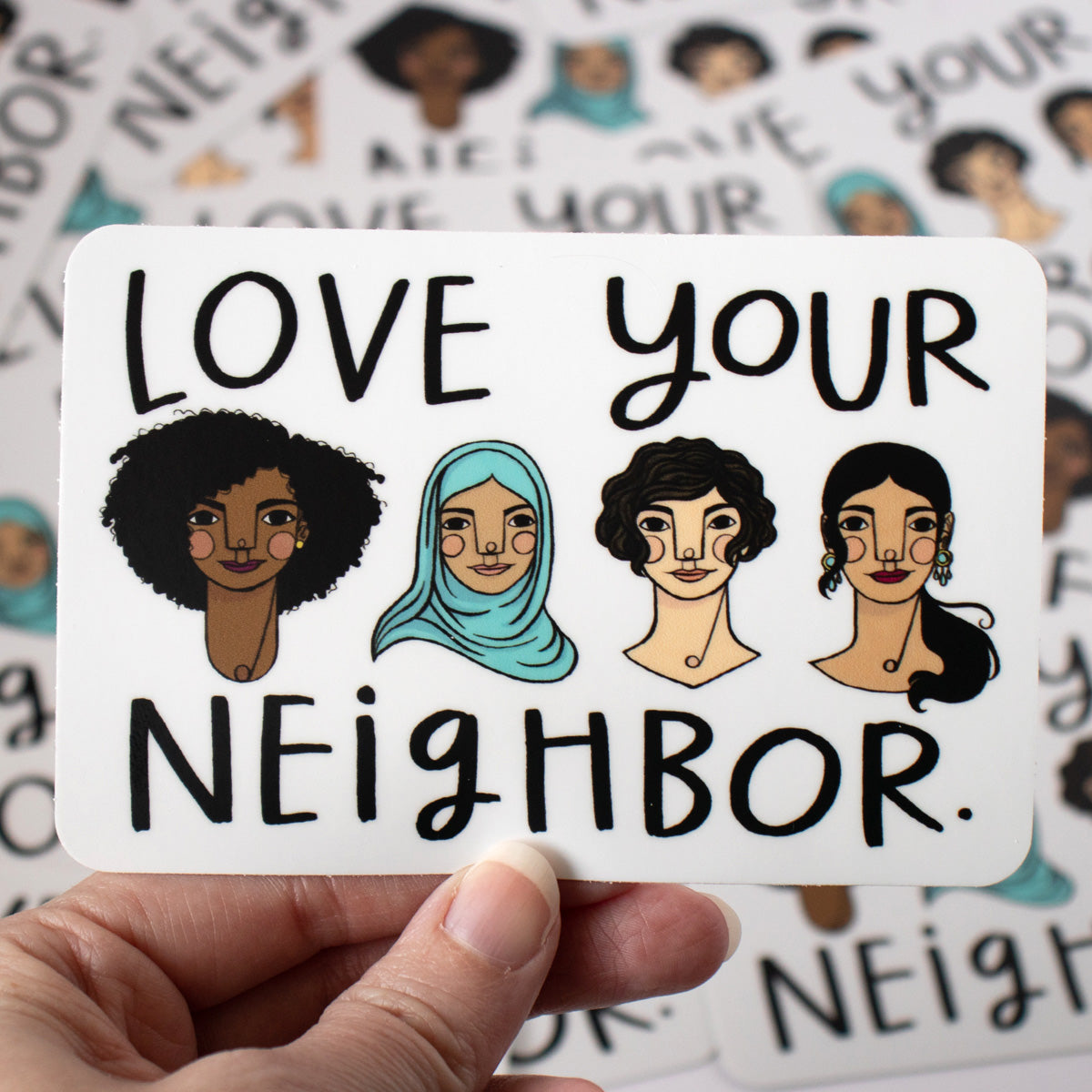 Love Your Neighbor large sticker